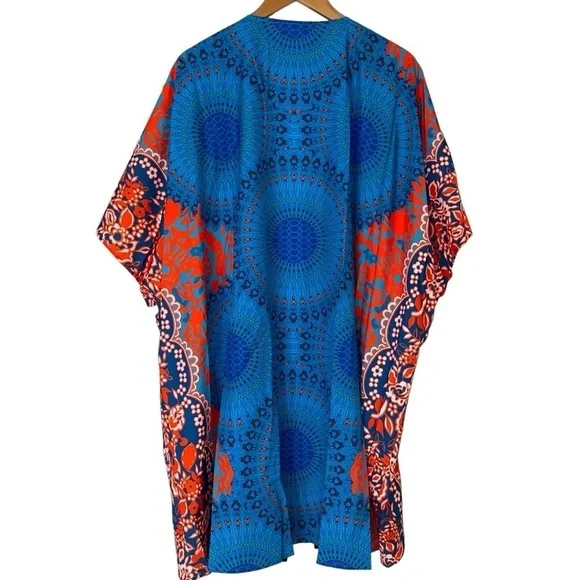 Medallion & Floral Kimono Coverup Top ~ Brand New - Picture 8 of 16